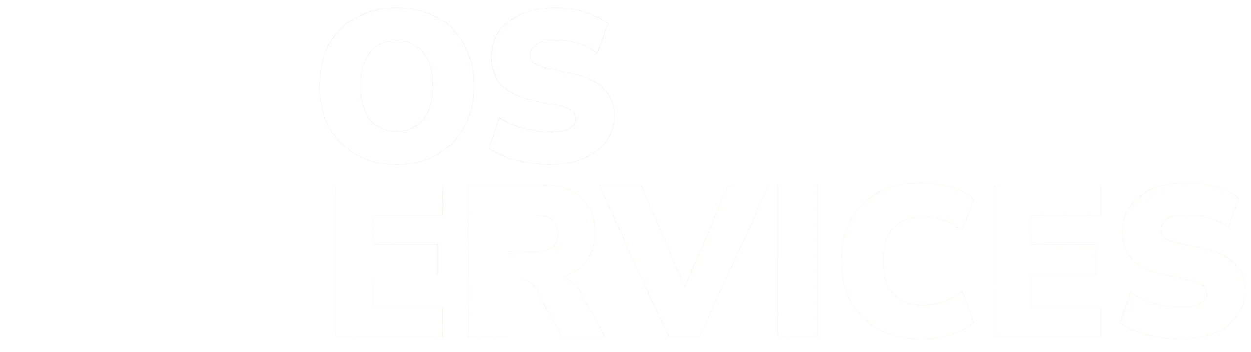 FOS Services logo in white with stylized FS lettering for dark background branding