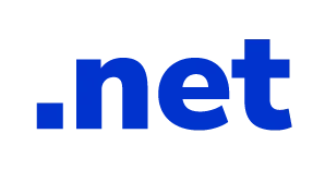 Dot net domain extension icon in blue representing technology and development websites
