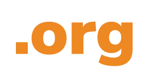 Dot org domain extension icon in orange representing organizations and nonprofits