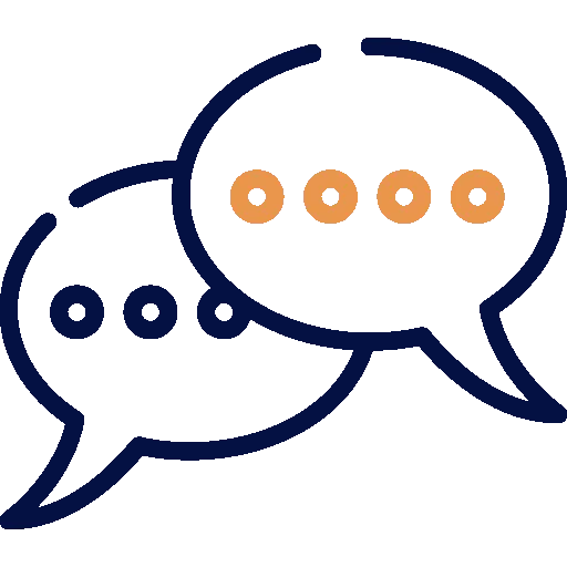 Customer communication icon with message indicators representing support and interaction