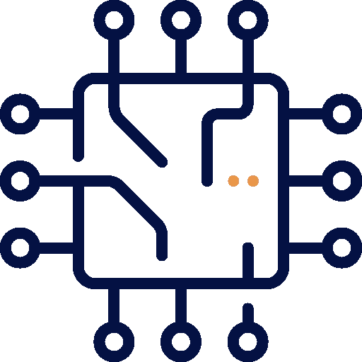 Computer chip icon representing processing power and hosting performance
