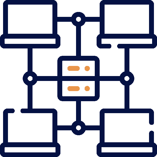 Network connection icon representing global connectivity and data transfer