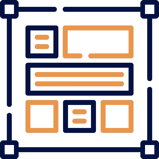 Website layout icon representing structured design and user-focused page organization